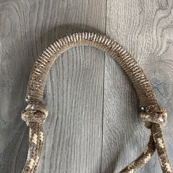 Rope Halter Hard Nose Correction Training Rope Brown & Tan 3/8" Soft Floppy Rope - Picture 3 of 7